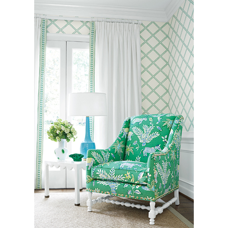 Фото Обои с рисунком - Орнамент - стиль Американский - Кремовые - Купить в Интернет-магазине