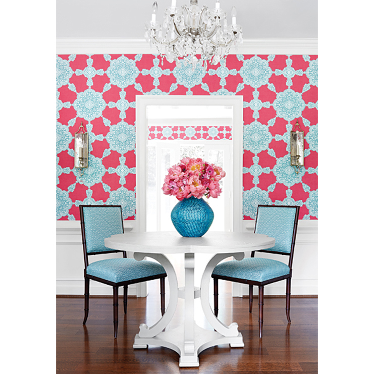 Фото Обои с рисунком - Пейсли - стиль Американский - Зеленые - Купить в Интернет-магазине