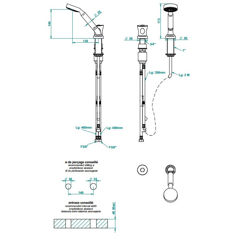 Фото Смеситель для душа и ванны - стиль Европейский - Купить в Интернет-магазине