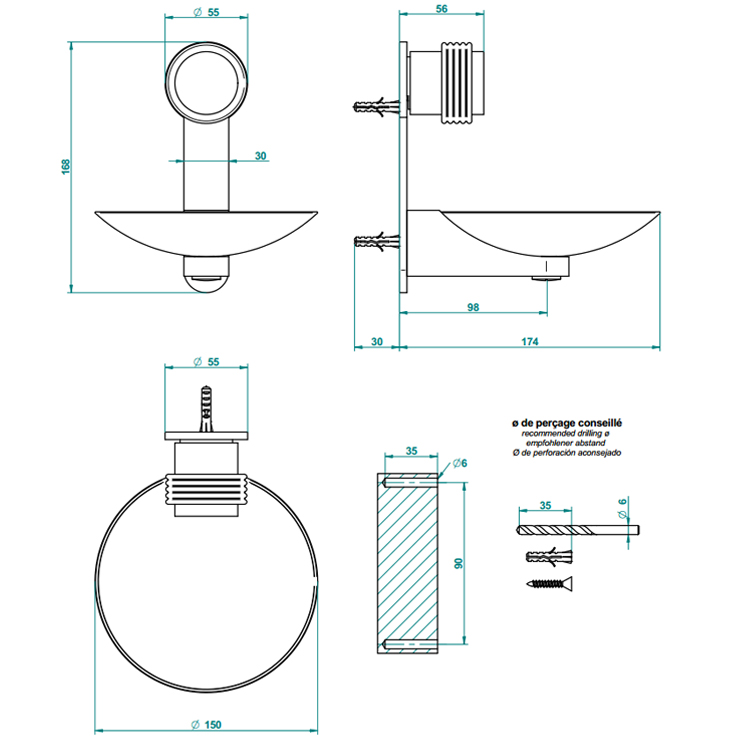 Фото Мыльница настенная - стиль Европейский - Купить в Интернет-магазине