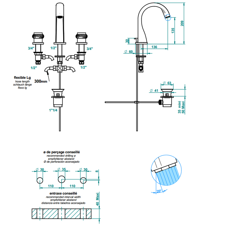 Фото Смеситель для раковины - стиль Европейский - Купить в Интернет-магазине
