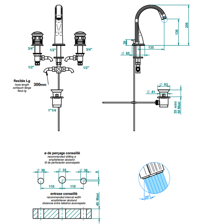 Фото Смеситель для раковины - стиль Европейский - Купить в Интернет-магазине