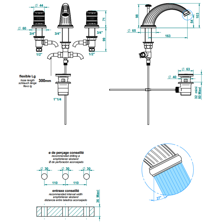 Фото Смеситель для раковины - стиль Европейский - Купить в Интернет-магазине