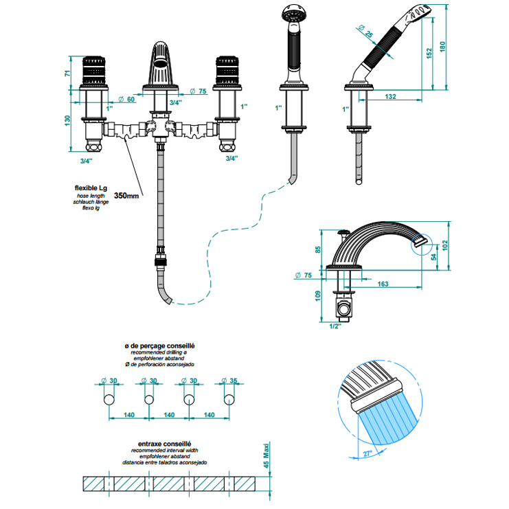 Фото Смеситель для душа и ванны - стиль Европейский - Купить в Интернет-магазине Фото Смеситель для душа и ванны - стиль Европейский - Купить в Интернет-магазине