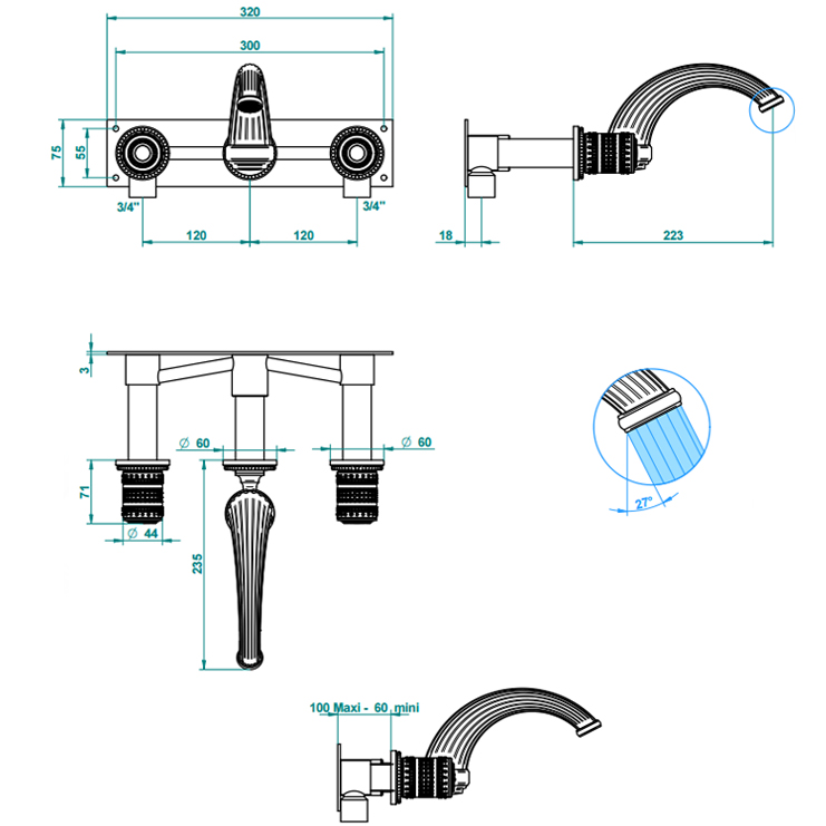 Фото Смеситель для раковины - стиль Европейский - Купить в Интернет-магазине