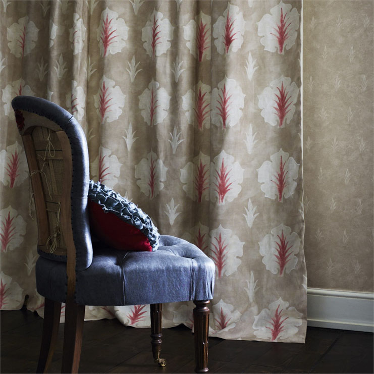 Фото Ткань портьерная с рисунком - Орнамент - стиль Английский - Голуба - Купить в Интернет-магазине