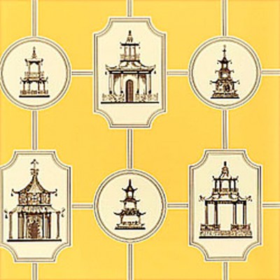 Фото Обои с рисунком - Крупный декор - стиль Американский - Желтые - Купить в Интернет-магазине