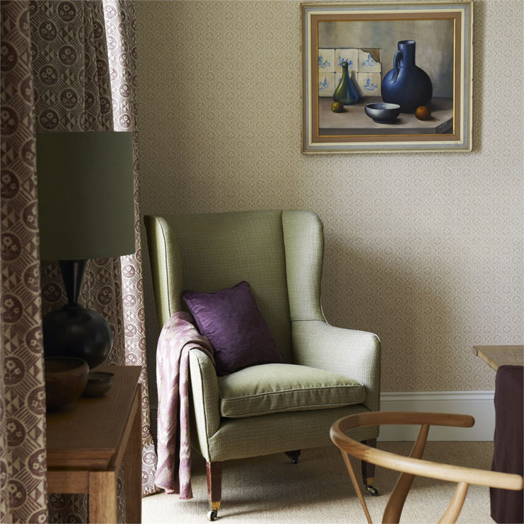 Фото Обои с рисунком - Орнамент - стиль Английская классика - Зеленые - Купить в Интернет-магазине