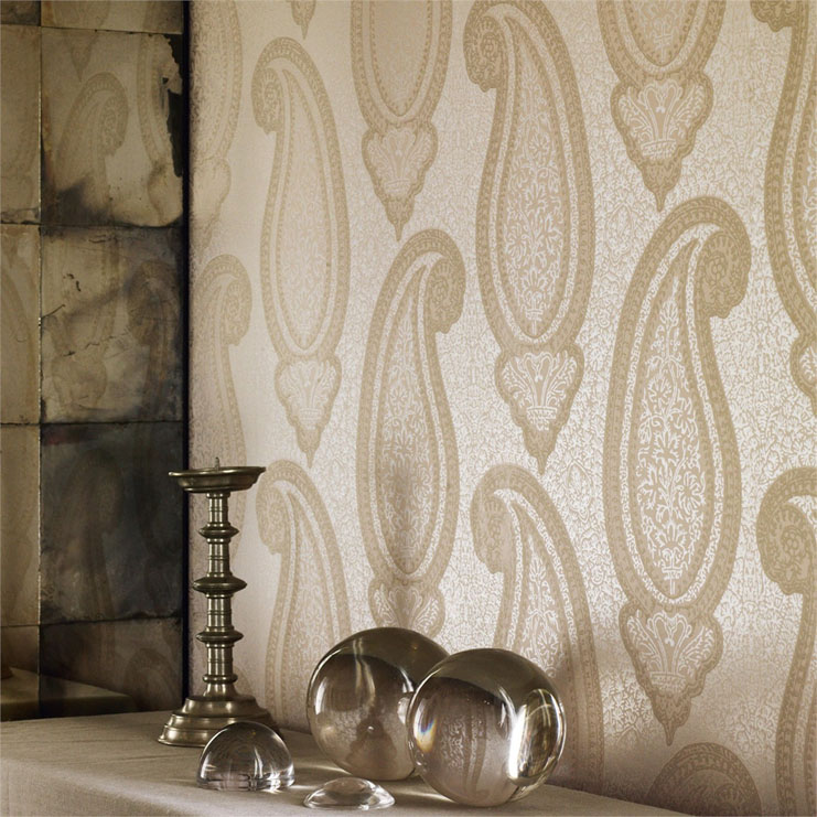Фото Обои с рисунком - Пейсли - стиль Английская классика - Бежевые - Купить в Интернет-магазине
