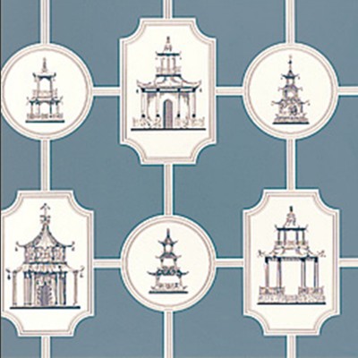 Фото Обои с рисунком - Крупный декор - стиль Американский - Синие - Купить в Интернет-магазине