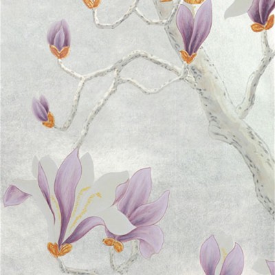Фото Обои тканевые - Цветы - стиль Английская классика - Фиолетовые - Купить в Интернет-магазине