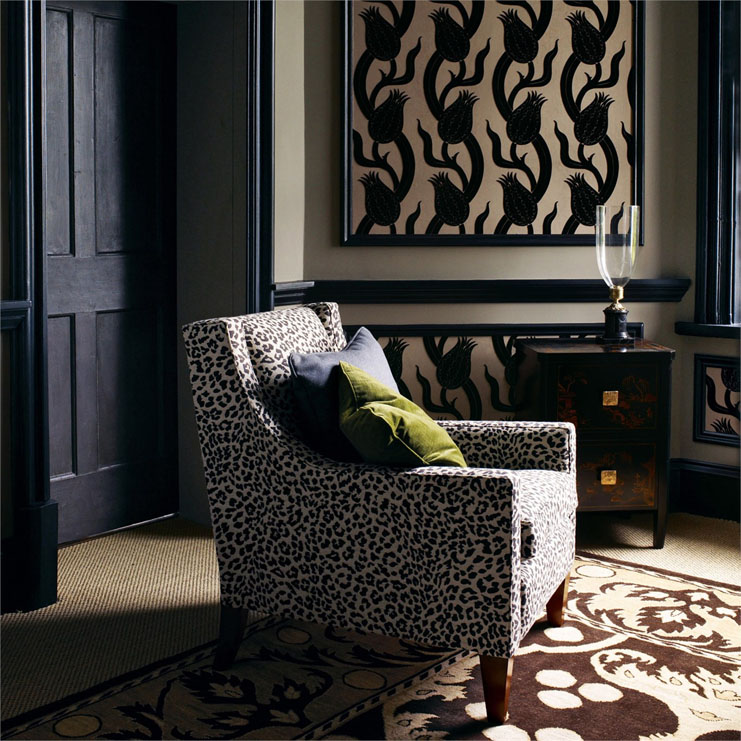 Фото Обои с рисунком - Абстракция - стиль Английская классика - Фиолетовые - Купить в Интернет-магазине