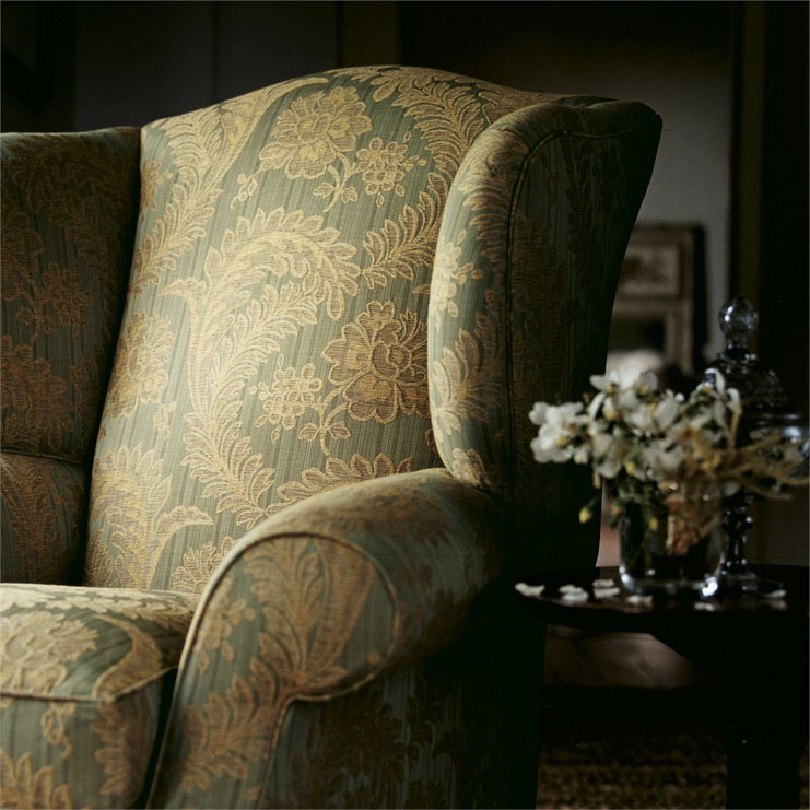 Фото Ткань портьерная с рисунком - Дамаск - стиль Английский - Бирюзовый - Купить в Интернет-магазине Фото Ткань портьерная с рисунком - Дамаск - стиль Английский - Бирюзовый - Купить в Интернет-магазине