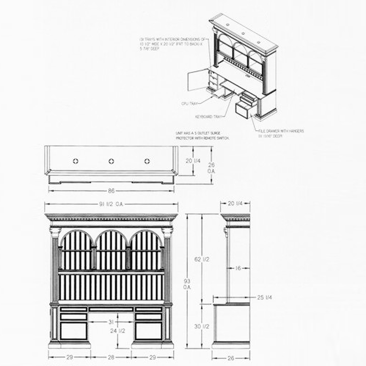 Фото Шкаф книжный/библиотека - стиль Роскошное шале - Для кабинета - Купить в Интернет-магазине