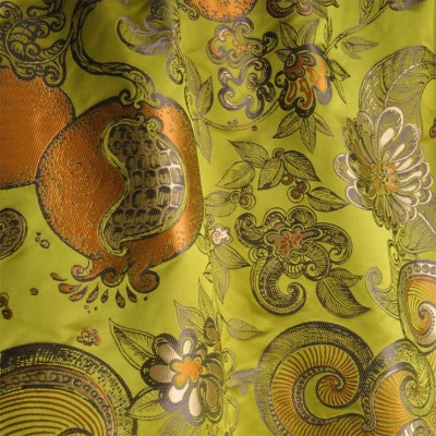 Фото Ткань портьерная с рисунком - Орнамент - стиль Европейский - Зеленый - Купить в Интернет-магазине