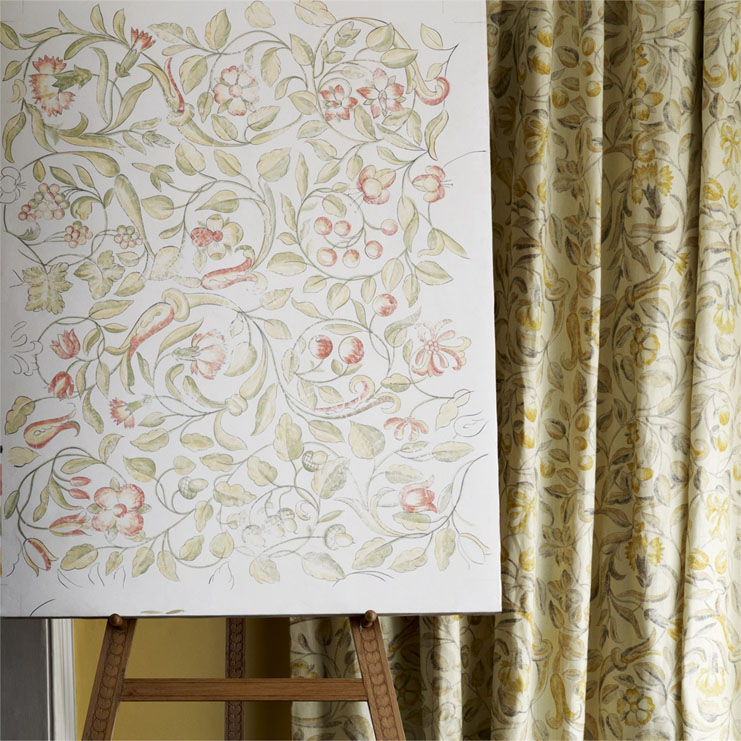 Фото Ткань портьерная с рисунком - Цветы - стиль Английский - Купить в Интернет-магазине