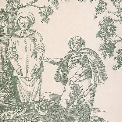 Фото Обои с рисунком - Туаль - стиль Английская классика - Кремовые - Купить в Интернет-магазине