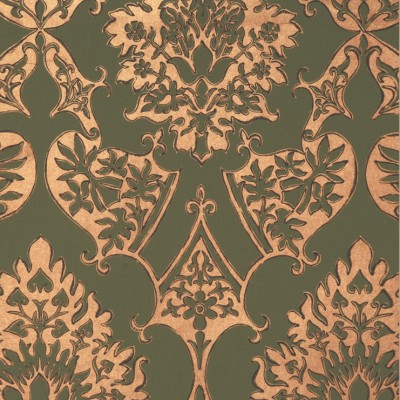 Фото Обои с рисунком - Дамаск - стиль Английская классика - Зеленые - Купить в Интернет-магазине