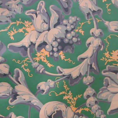 Фото Обои с рисунком - Дамаск - стиль Английская классика - Зеленые - Купить в Интернет-магазине