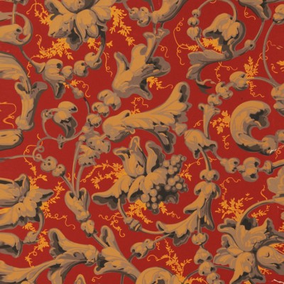 Фото Обои с рисунком - Дамаск - стиль Английская классика - Красные - Купить в Интернет-магазине