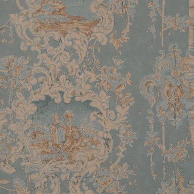 Фото Обои с рисунком - Туаль - стиль Английская классика - Синие - Купить в Интернет-магазине