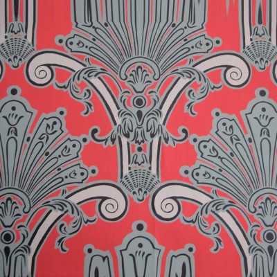 Фото Обои с рисунком - Дамаск - стиль Английская классика - Красные - Купить в Интернет-магазине