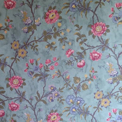 Фото Обои с рисунком - Цветы - стиль Английская классика - Синие - Купить в Интернет-магазине