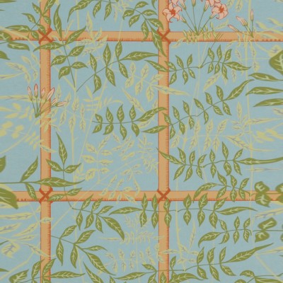 Фото Обои с рисунком - Цветы - стиль Английская классика - Бирюзовые - Купить в Интернет-магазине