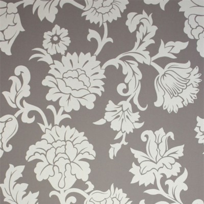 Фото Обои с рисунком - Цветы - стиль Английская классика - Серые - Купить в Интернет-магазине