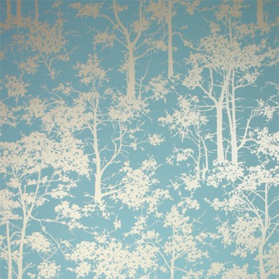Фото Обои с рисунком - Растение - стиль Английская классика - Бирюзовые - Купить в Интернет-магазине