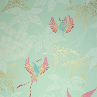 Фото Обои с рисунком - Анималистический принт - стиль Английская классика - Бирюзовые - Купить в Интернет-магазине