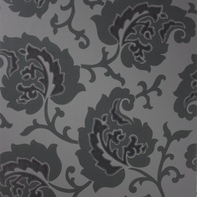 Фото Обои с рисунком - Растение - стиль Английская классика - Серые - Купить в Интернет-магазине