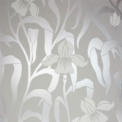 Фото Обои с рисунком - Цветы - стиль Английская классика - Серые - Купить в Интернет-магазине
