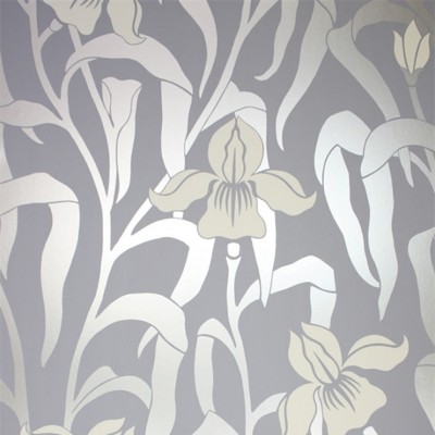 Фото Обои с рисунком - Цветы - стиль Английская классика - Серые - Купить в Интернет-магазине