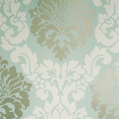 Фото Обои с рисунком - Дамаск - стиль Английская классика - Бирюзовые - Купить в Интернет-магазине