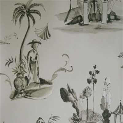 Фото Обои с рисунком - Туаль - стиль Английская классика - Светло-серые - Купить в Интернет-магазине