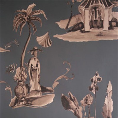 Фото Обои с рисунком - Туаль - стиль Английская классика - Серые - Купить в Интернет-магазине