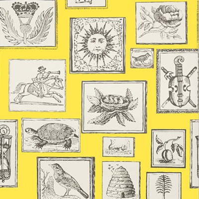 Фото Обои с рисунком - Крупный декор - стиль Американский - Желтые - Купить в Интернет-магазине