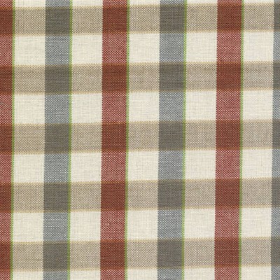 Фото Ткань портьерная с рисунком - Клетка - стиль Английский - Красная - Купить в Интернет-магазине