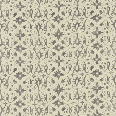 Фото Ткань портьерная с рисунком - Орнамент - стиль Английский - Серый - Купить в Интернет-магазине