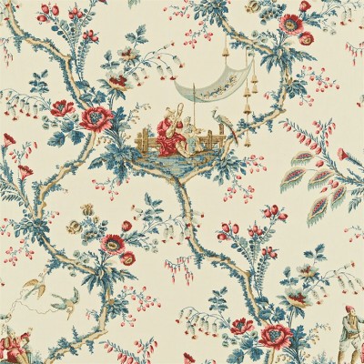 Фото Ткань портьерная с рисунком - Туаль - стиль Английский - Кремовая - Купить в Интернет-магазине