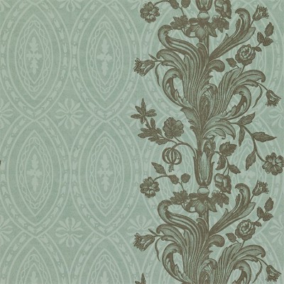 Фото Обои с рисунком - Растение - стиль Английская классика - Бирюзовые - Купить в Интернет-магазине