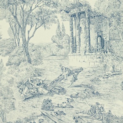 Фото Обои с рисунком - Туаль - стиль Английская классика - Белые - Купить в Интернет-магазине