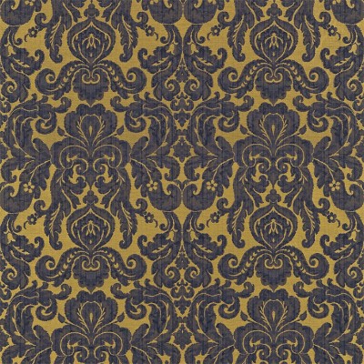 Фото Ткань портьерная с рисунком - Дамаск - стиль Английский - Желтый - Купить в Интернет-магазине