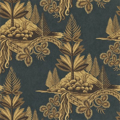 Фото Обои с рисунком - Растение - стиль Английская классика - Черные - Купить в Интернет-магазине