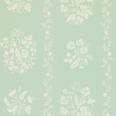 Фото Обои с рисунком - Цветы - стиль Английская классика - Бирюзовые - Купить в Интернет-магазине