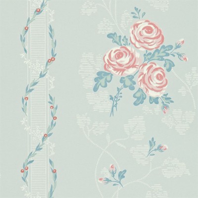Фото Обои с рисунком - Цветы - стиль Английская классика - Голубы - Купить в Интернет-магазине