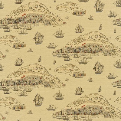 Фото Ткань портьерная с рисунком - Крупный декор - стиль Английский - Бежевый - Купить в Интернет-магазине