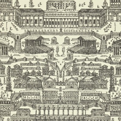 Фото Обои с рисунком - Крупный декор - стиль Английская классика - Кремовые - Купить в Интернет-магазине