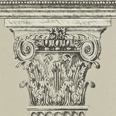 Фото Обои с рисунком - Крупный декор - стиль Английская классика - Серые - Купить в Интернет-магазине